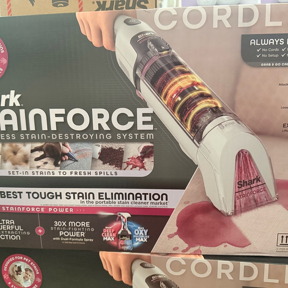 Shark StainForce Portable Spot Cleaner in White and Pink